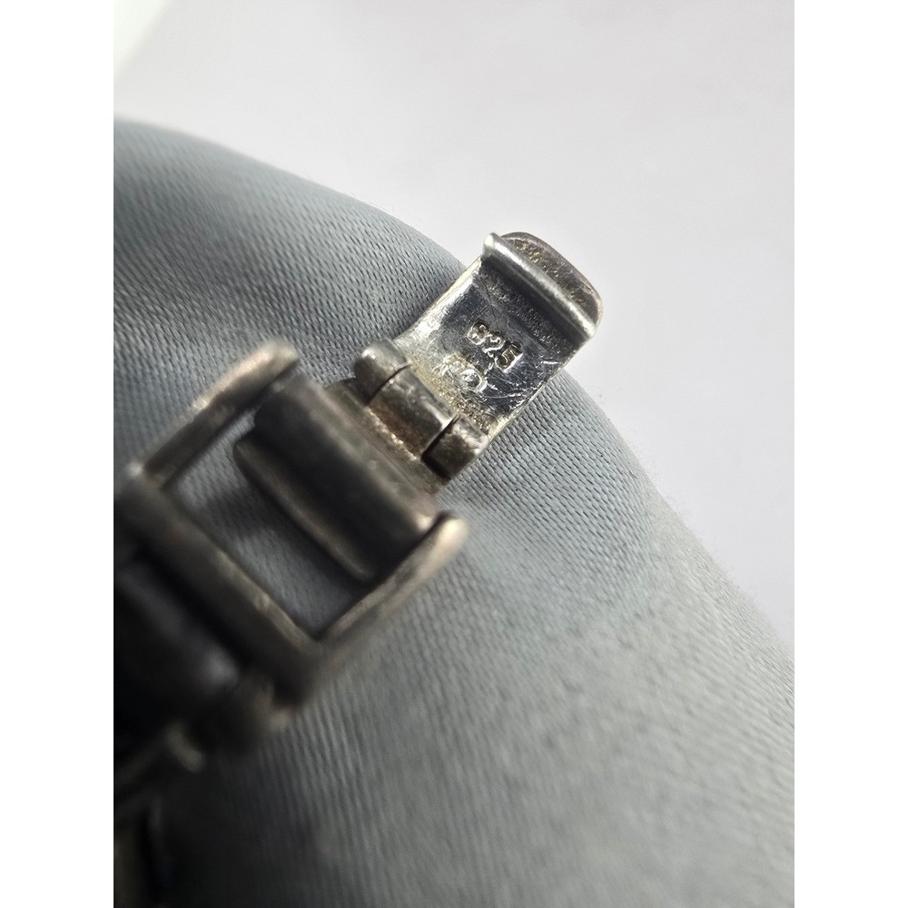 Vintage Estate Link Bracelet Sterling Silver Black Marcasite READ 7.5in - Picture 9 of 15